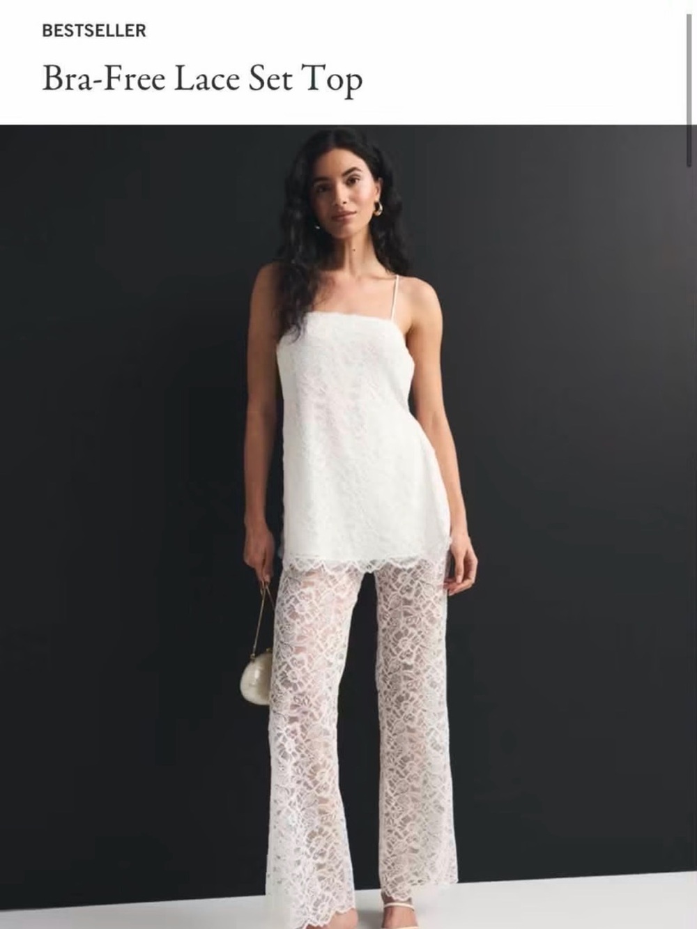 Abercrombie & Fitch White Lace Cami and Sheer Lace Pants Set